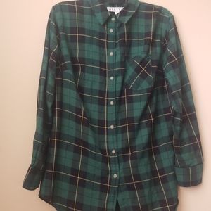 Ava & Viv Green Plaid Shirt